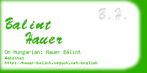 balint hauer business card